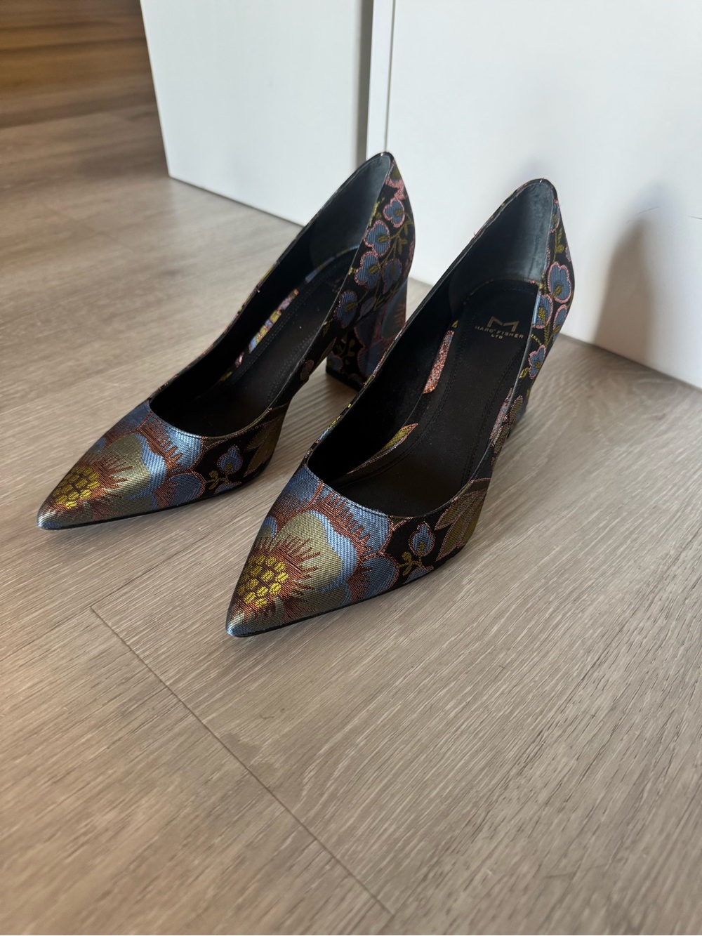 Marc Fisher Floral Pointed Block Heel
